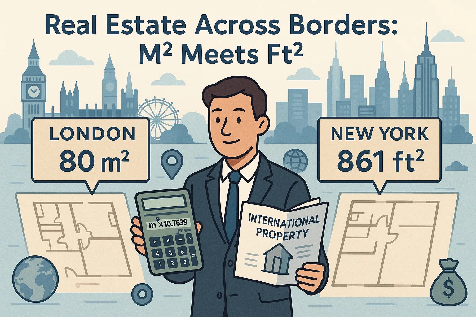 제곱미터를 제곱피트로 변환기