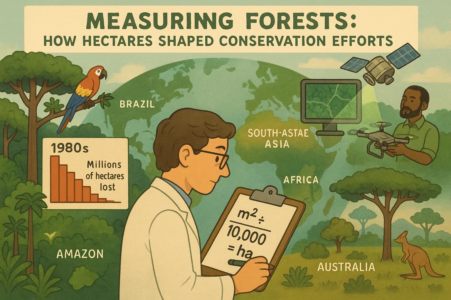 제곱미터를 헥타르로 변환 도구