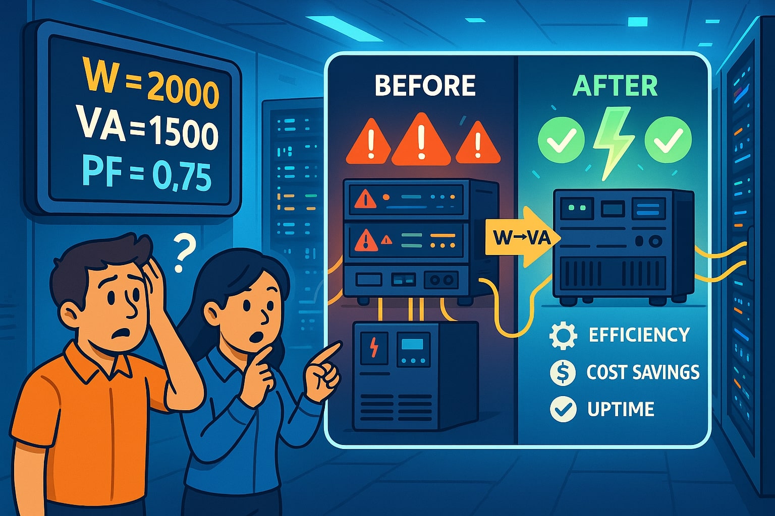 와트에서 볼트암페어 변환기